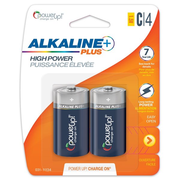 Power Up! Batteries Alkaline Plus C, PK 4 031-11134